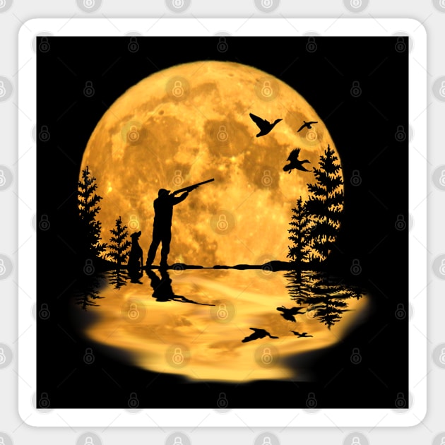 Duck hunting hunter season duck full moon night Magnet by BurunduXX-Factory